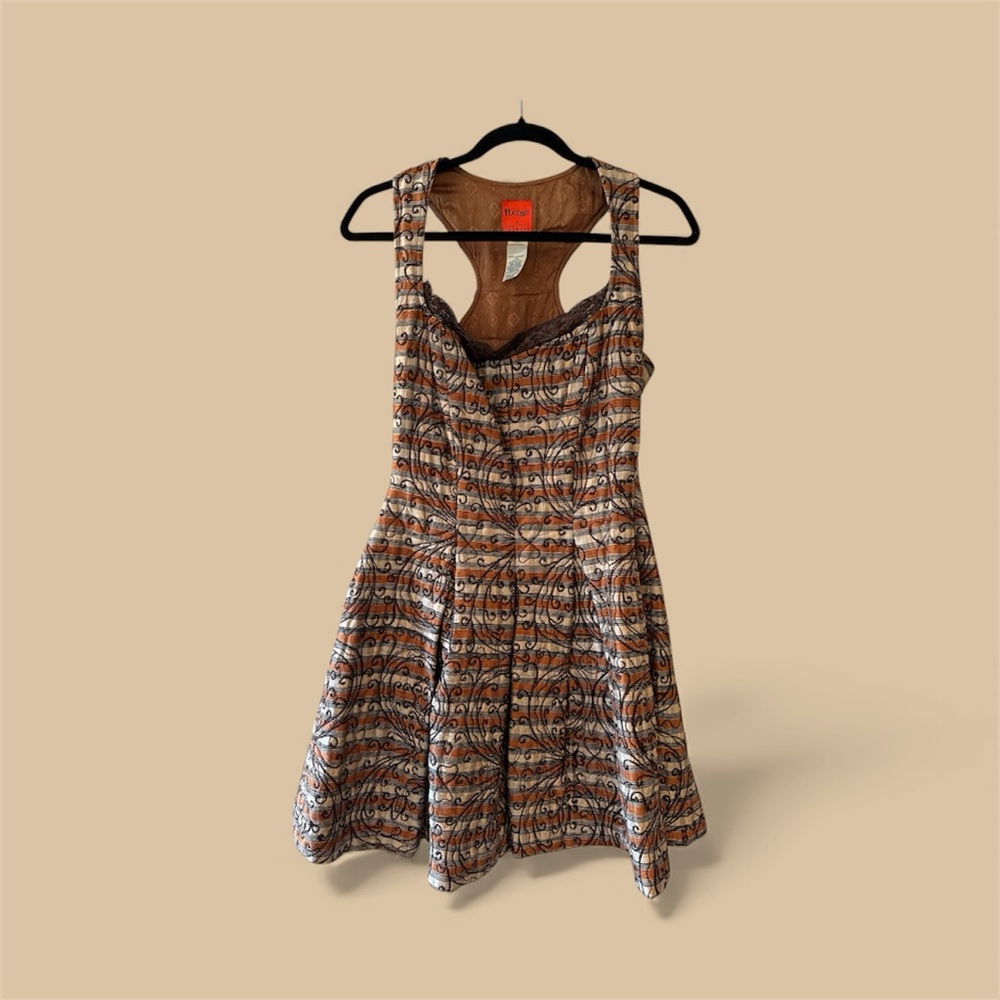 Bazar de Christian Lacroix Elegant Brown Patterned Dress